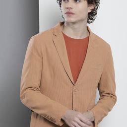 The Indian Garage Men Co Slim-Fit Pure Cotton Single-Breasted Blazer-21