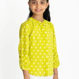 Campana Kids Lime Green Printed Full Sleeves Top-image-52