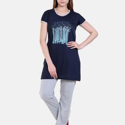 Divine Women Winter Half Sleeves Printed Night Suit-image-4
