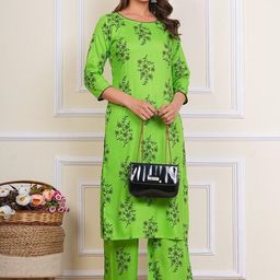 PRIYAGANI GARMENTS Floral Printed Straight Kurta with Palazzos-image-29
