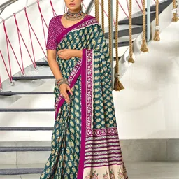 Pandadi Saree Ethnic Motifs Printed Ready to Wear Block Print Sarees-48