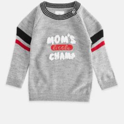 Pantaloons Baby Grey Melange Self Design Full Sleeves Sweater-image-74