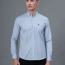 Red Tape Sky Blue Regular Fit Shirt-image-10