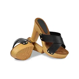 SHOE LAB Women Colourblocked Block Peep Toes-31
