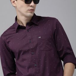 Arrow Sport Men Purple & White Manhattan Slim Fit Printed Casual Shirt-image-53
