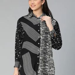 Oxolloxo Black & White Printed Shirt-18