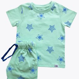 Reedoo Kids Shining Stars Printed Pure Cotton T-shirt With Shorts-image-68