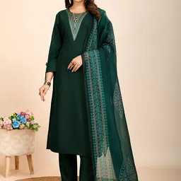 Women Basket Women Ethnic Motifs Printed Regular Kurta And Trousers With Dupatta-48