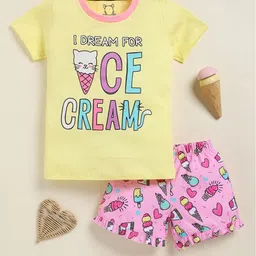 YK Girls Printed Round Neck T-Shirt With Shorts-image-78