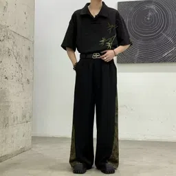 StyleCast Men Colourblocked Cotton Wide Leg Trousers-image-27