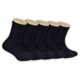 Footprints Pack Of 5 Anti-Odour & Organic Cotton Bamboo School Sports Socks - Black-image-125