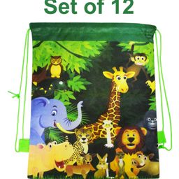 Asera Jungle Theme Dori Bag Haversack Birthday Return Gifts Pack of 12 - Green-image-23