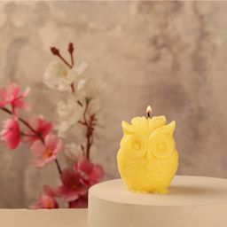 Parkash Candles Premium Owl Jasmine Scented Candle - Yellow-25