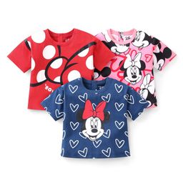 Babyhug Disney Cotton Knit Half Sleeves T-Shirt with Minnie Mouse Graphics Pack of 3 - Multicolor-image-14