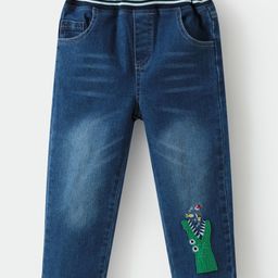 Kookie Kids  Denim Full Length Jeans with Crocodile Print - Navy  Blue-picture-45