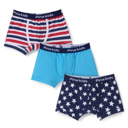 Pine Kids Cotton Knit Trunks With Stripes & Star Print Pack Of 3 - Color May Vary-image-92