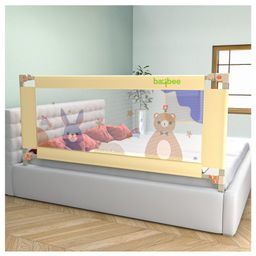 BAYBEE Baby Bed Rail Guard for Baby Toddlers Safety, Portable Kids Bed Rail Safeguard Fence with Adjustable Height | Foldable Single Side Bed Protector for Newborn Baby (Beige, 180x80cm)-picture-16