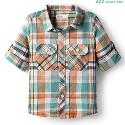 Babyoye 100% Cotton Woven Full Sleeves Checkered Shirt - Multicolor-image-3