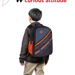HARISSONS Linq Black Orange Lightweight School Backpack Ideal for Students. (Age-6 to 9 Year-Height 18 Inches)-image-42