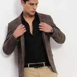 SHOWOFF Checked Slim-Fit Single-Breasted Blazer-44