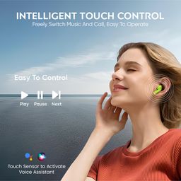 iCruze Maxpods LED Digital Display TWS Earbuds with Voice Assistance, Dual Mic & Bluetooth Version V5.3- Green image 3