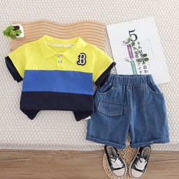 StyleCast x Revolte Boys Colourblocked Polo Collar T-Shirt With Shorts-30
