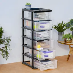 RUBOXA Transparent Set of 1 Regular Drawer Organiser Organisers-1