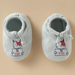Simply Interlock Knit Mittens & Booties With Cat Print - Light Grey image 4