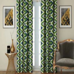 Swayam Green Eyelet Door Curtain - Single Piece (7 Ft)-37