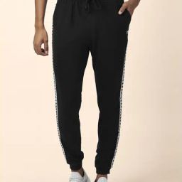 Ajile by Pantaloons Black Slim Fit Striped Joggers-image-28