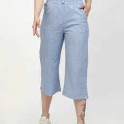 Westwood Blue Relaxed Fit Mid Rise Crop Pants-picture-18