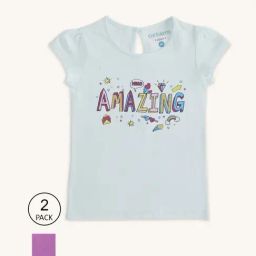 Pantaloons Junior Purple & Off-White Cotton Printed T-Shirt (Pack of 2)-picture-35