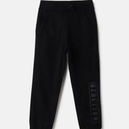 United Colors of Benetton Boys Black Cotton Solid Track Pants & Joggers-image-52