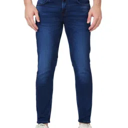 Spykar Blue Slim Fit Lightly Washed Jeans-picture-5