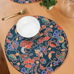 HOSTA HOMES Digitally Printed Abstract Multicolor Cotton Table Placemat-27