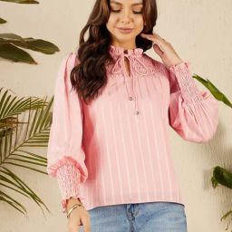 Marie Claire Pink Striped Top-image-86
