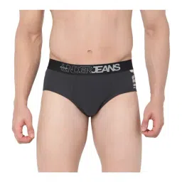 UnderJeans by Spykar Dark Grey Cotton Briefs-image-87