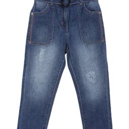 Blue Giraffe Kids Blue Cotton Washed Jeans-image-82