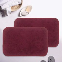 BIANCA Soft-Cotton Bath Mat With Rubber Back -2pc Medium (benz) solid-maroon-picture-46