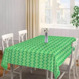 Klotthe Green Woven Cotton 200 GSM 6 Seater Table Cover - Set of 1-image-61