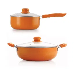 Nirlon Non-Stick Orange Aluminium Ceramic Induction Base Cookware set of 2-Pieces-23
