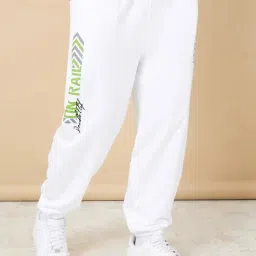 Styli White Oversized Fit Varsity Print Jogger - Elasticated Hem-image-88