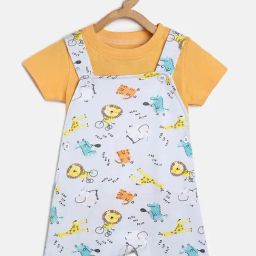 MINIKLUB Kids Purple Printed T-Shirt With Dungree-image-26