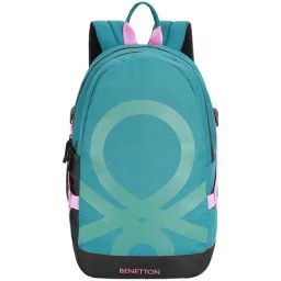 United Colors of Benetton Asher 24 Ltrs Teal Green & Black Medium Laptop Backpack-39