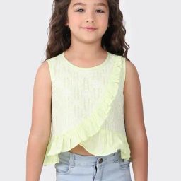 Fabindia Kids Green Cotton Embroidered Top-image-77