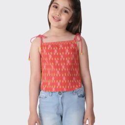 Fabindia Kids Red Cotton Printed Top-picture-20