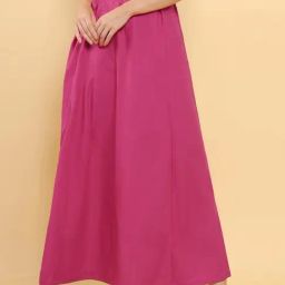 Soch Hot Pink Cotton Saree Shapewear-image-57