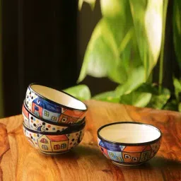 ExclusiveLane 'The Serving Hut Goblets' Hand-Painted Serving Bowls In Ceramic (Set Of 4)-10