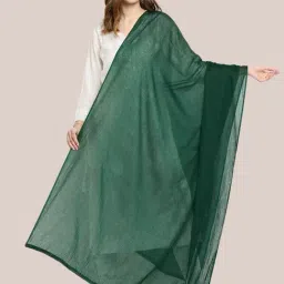 Dupatta Bazaar Bottle Green Cotton Dupatta-picture-21
