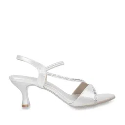 Metro Women's Silver Ankle Strap Stilettos-image-29